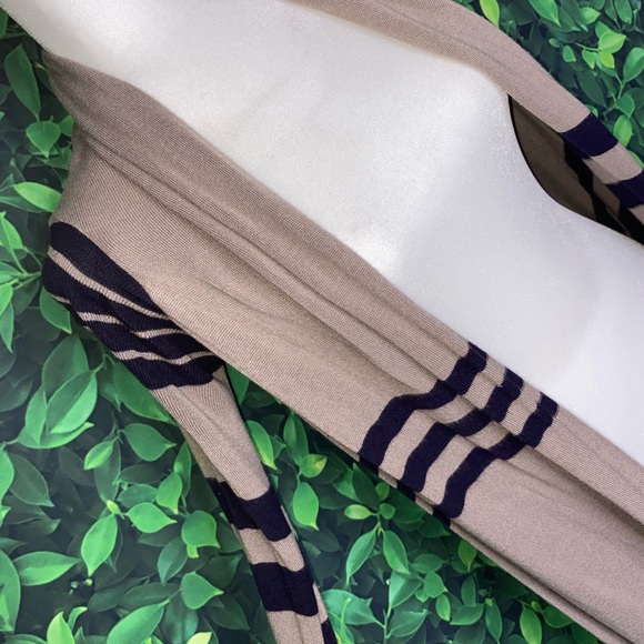 STRIPED OPEN FRONT LONG-SLEEVE SCARF CARDIGAN · SIZE XS, FITS S/M - Picture 3 of 8